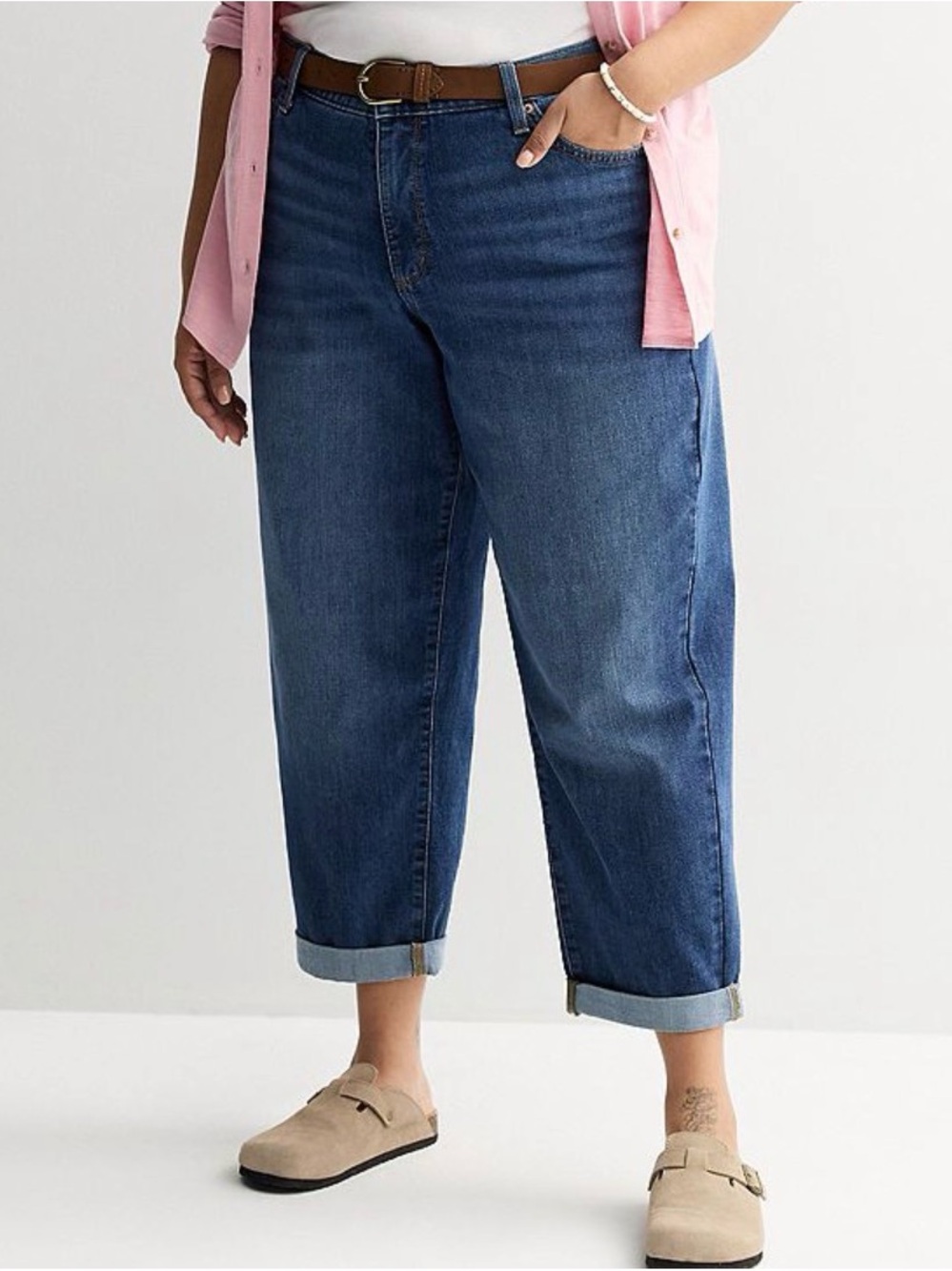 Sonoma Dark Blue Rolled Cuff Boyfriend Jeans